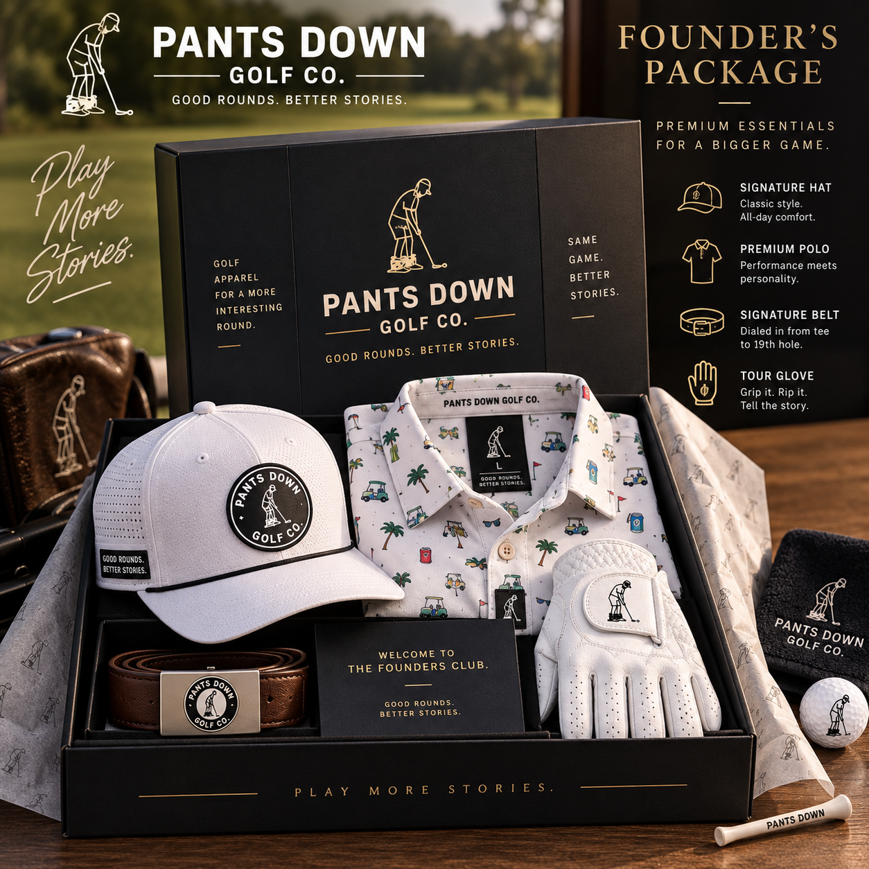 Pants Down Golf Co. Founders Package — premium essentials for a bigger game